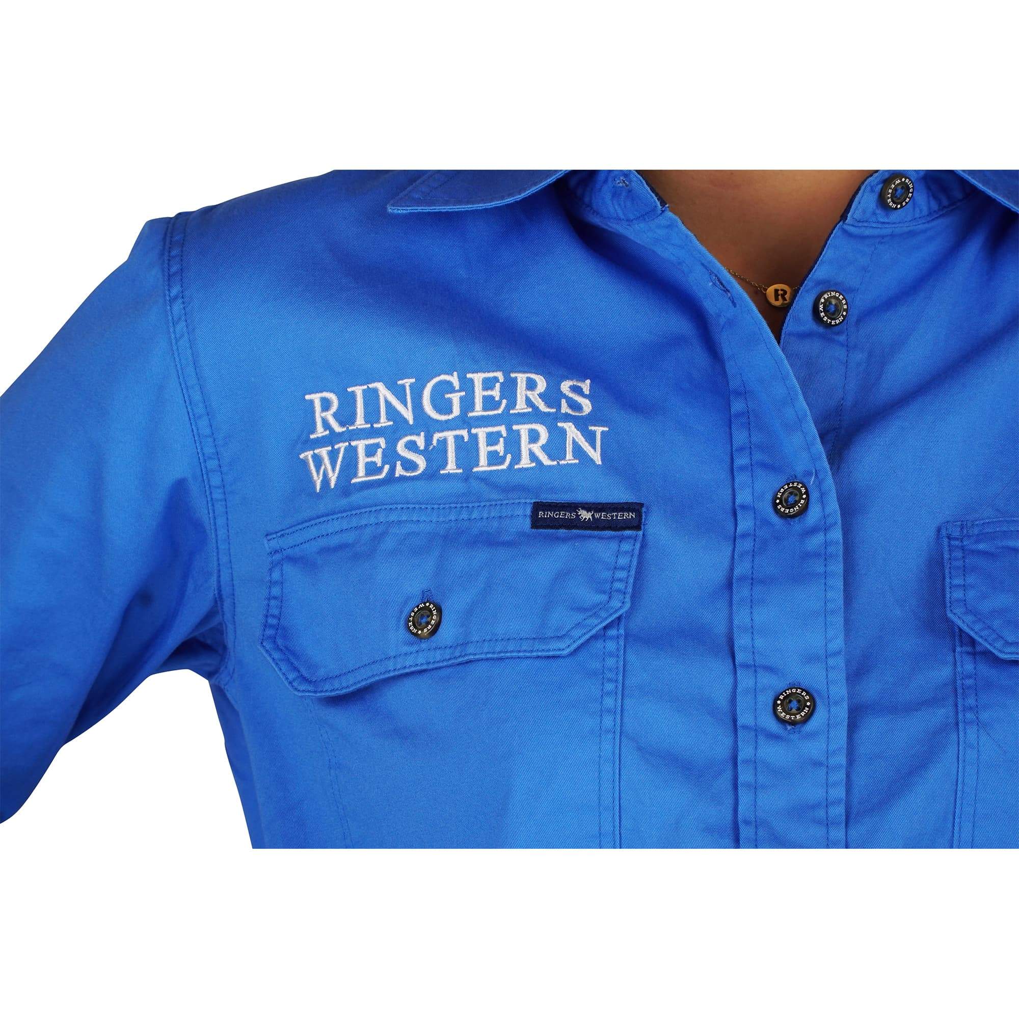 Signature Jillaroo Womens Full Button Work Shirt - Blue