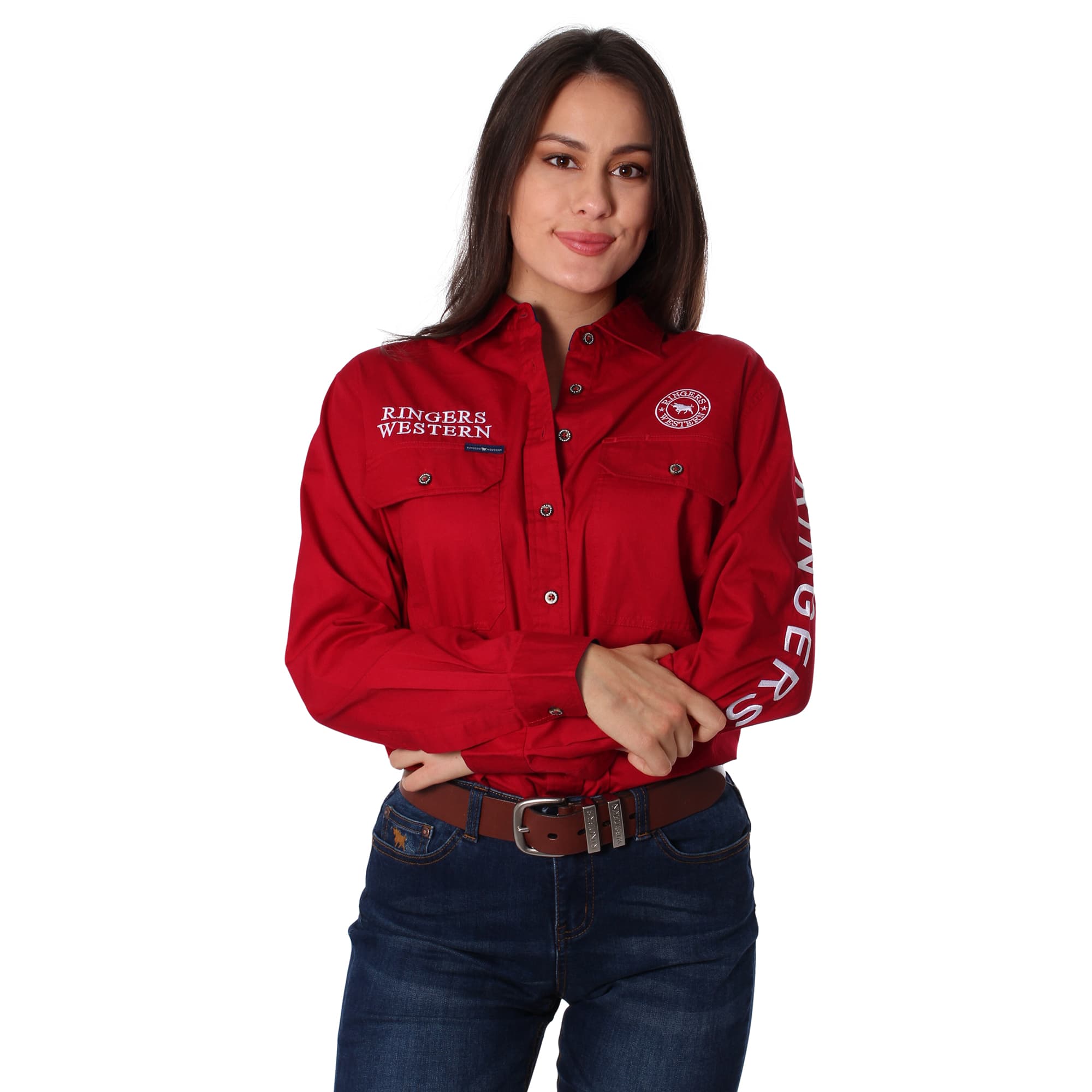 Signature Jillaroo Womens Full Button Work Shirt - Red - Ringers Western Toowoomba