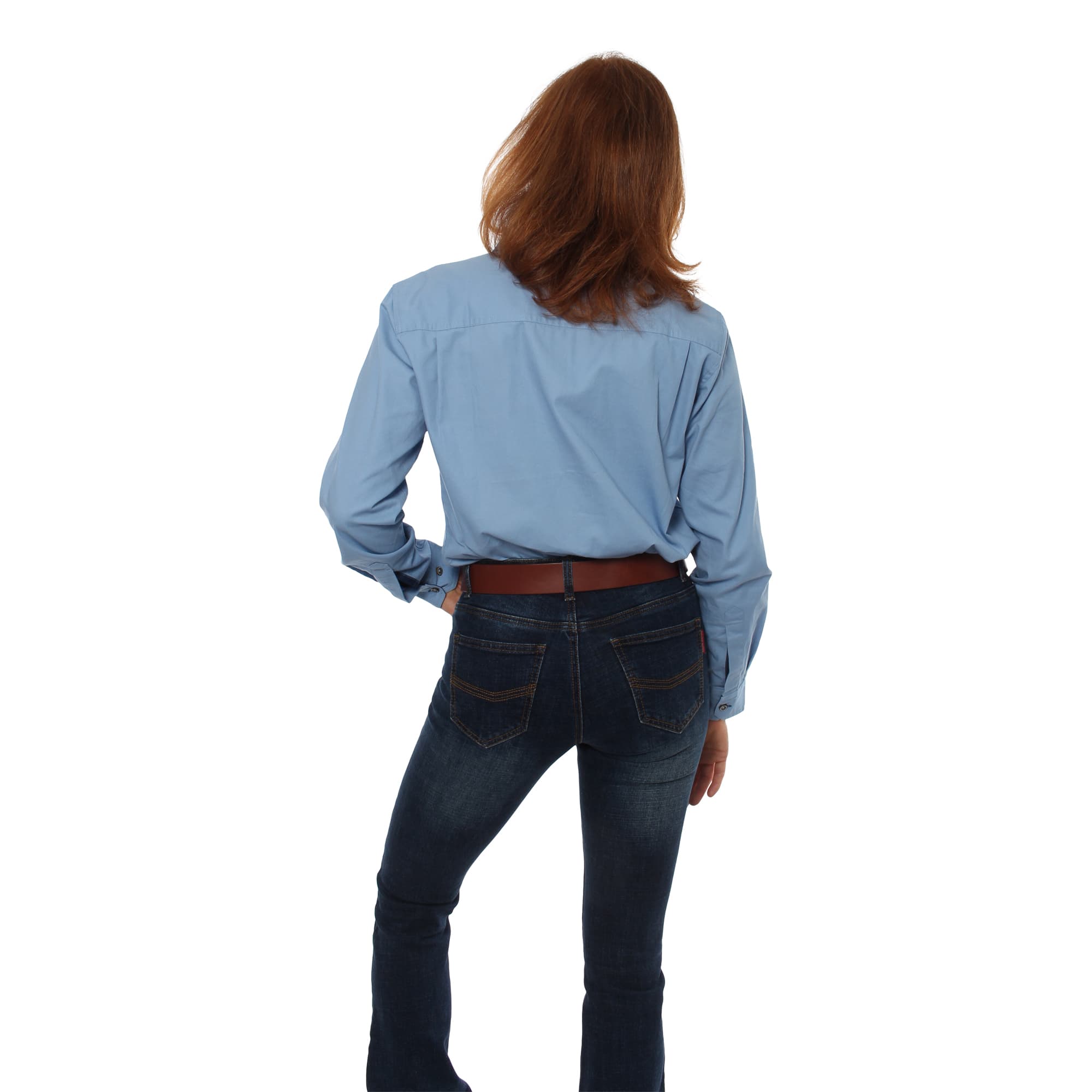 Pentecost River Womens Full Button Work Shirt - Denim Blue