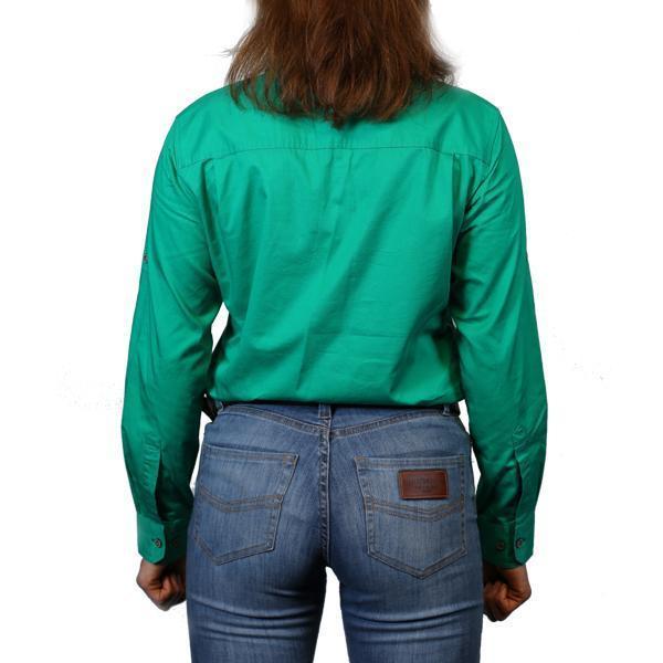Pentecost River Womens Half Button Work Shirt - Green
