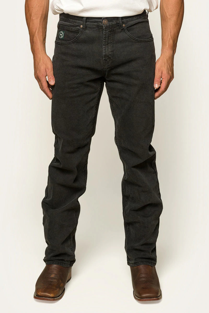 Muster Mens Slim Straight Fit Mid Rise Jean - Black