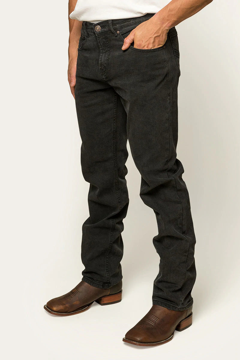 Muster Mens Slim Straight Fit Mid Rise Jean - Black
