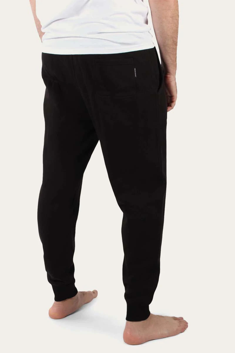 Texas Mens Trackpants - Black With White Print