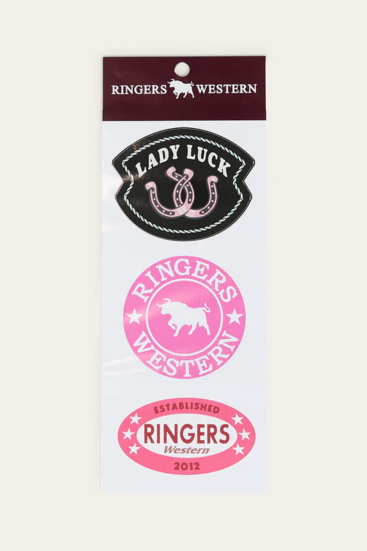 Lady Luck 3 Pack Sticker - Pink