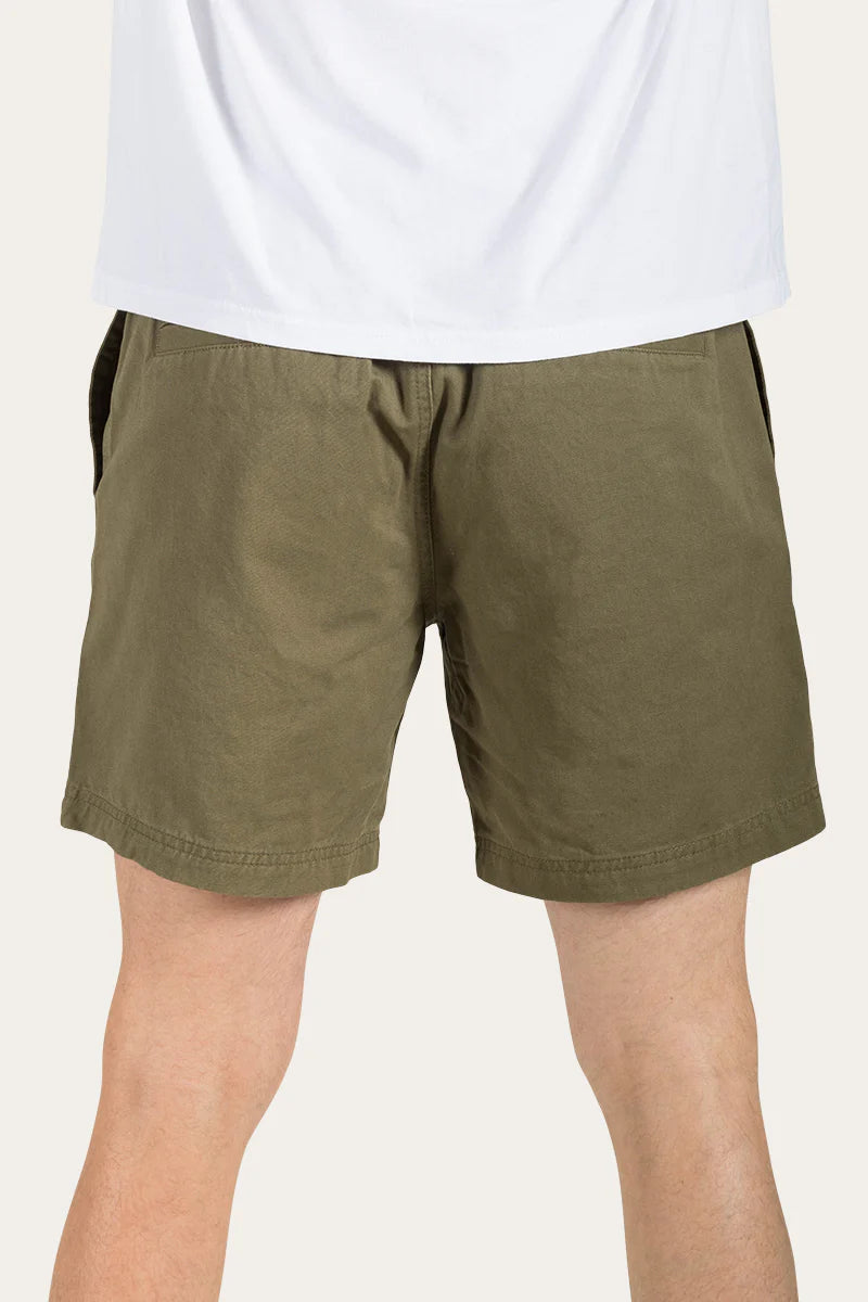 Elmwood Mens Elastic Waist Short - Olive