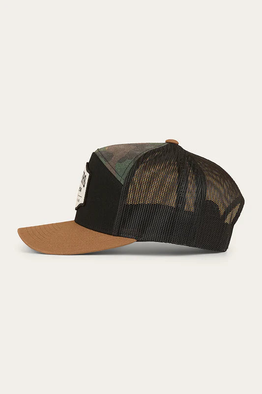 Country Club 7 Panel Cap - Black/Camo