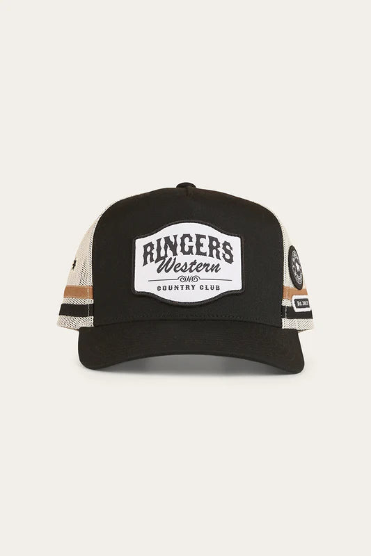 Country Club Deep Fit Trucker Cap - Black