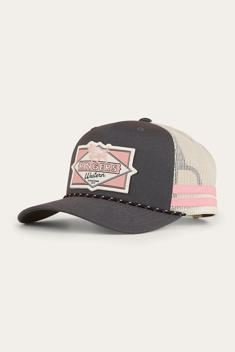 Hometown Trucker Cap - Charcoal /Rosey