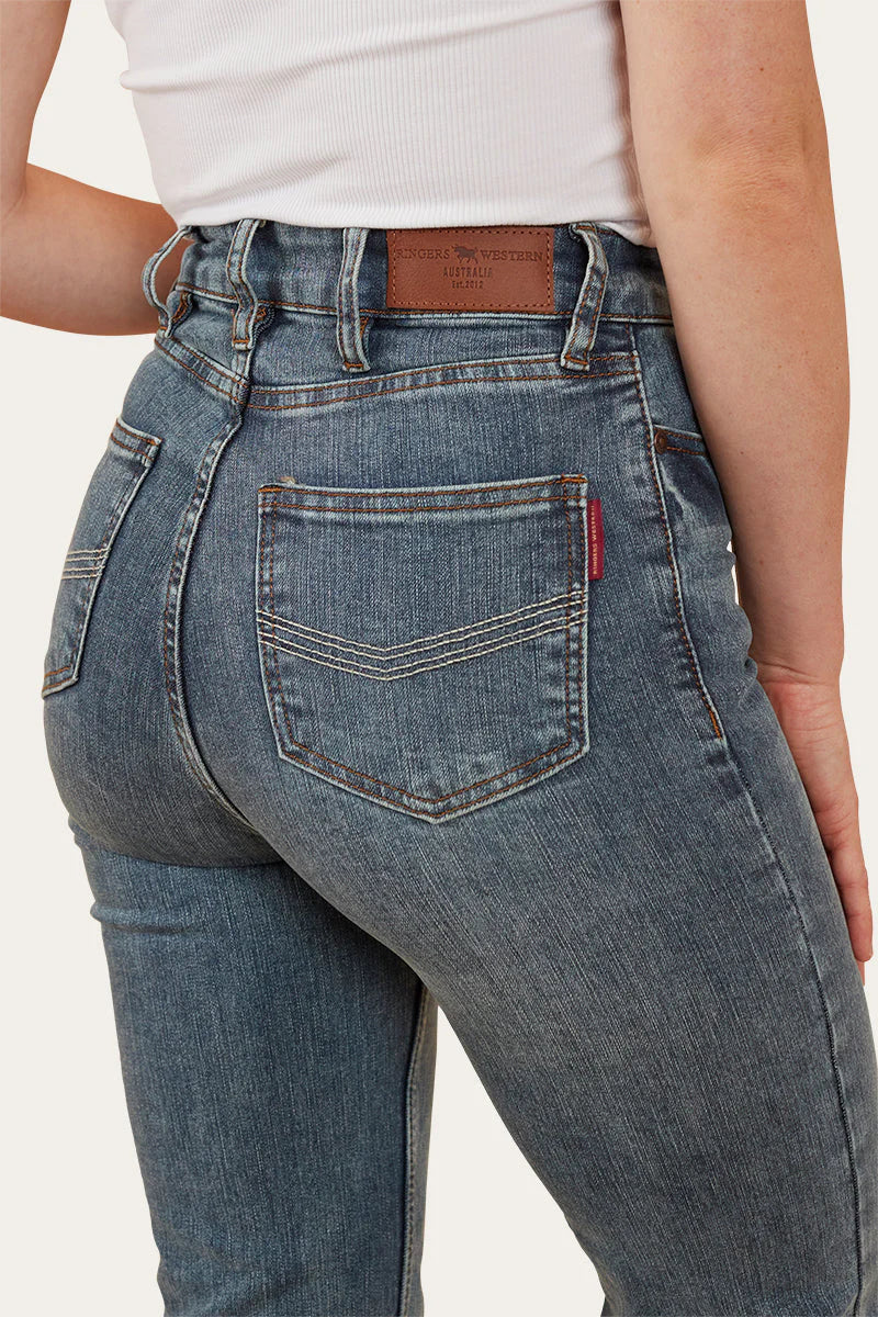Indi Womens High Rise Bottleg Jean - Vintage Light Blue