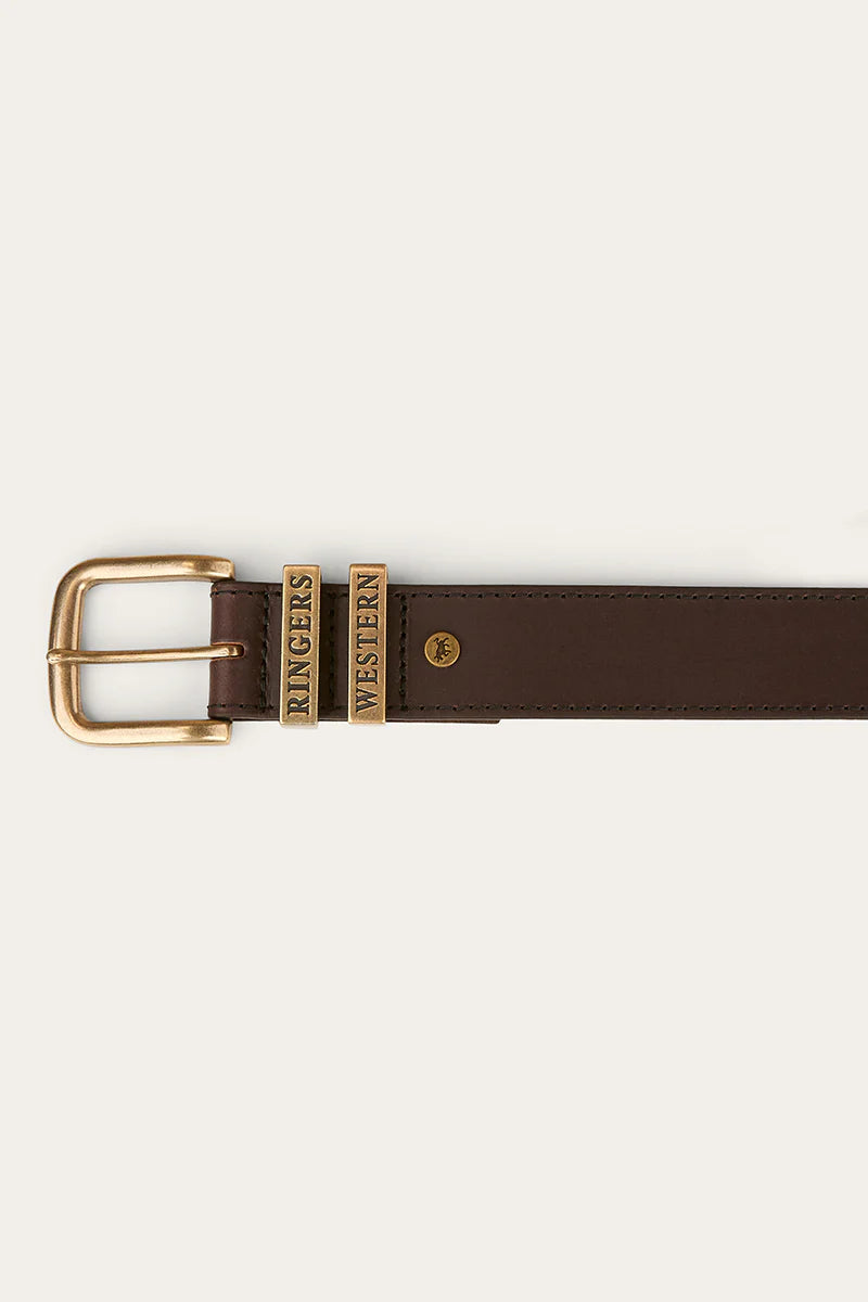 James Kids Belt - Dark Brown/Gold