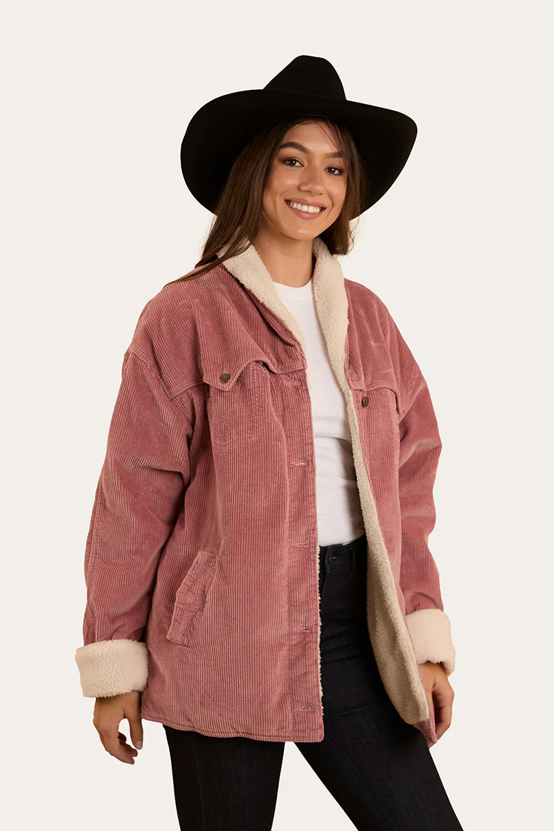 Lacey Womens Sherpa Jacket - Rosey Pink
