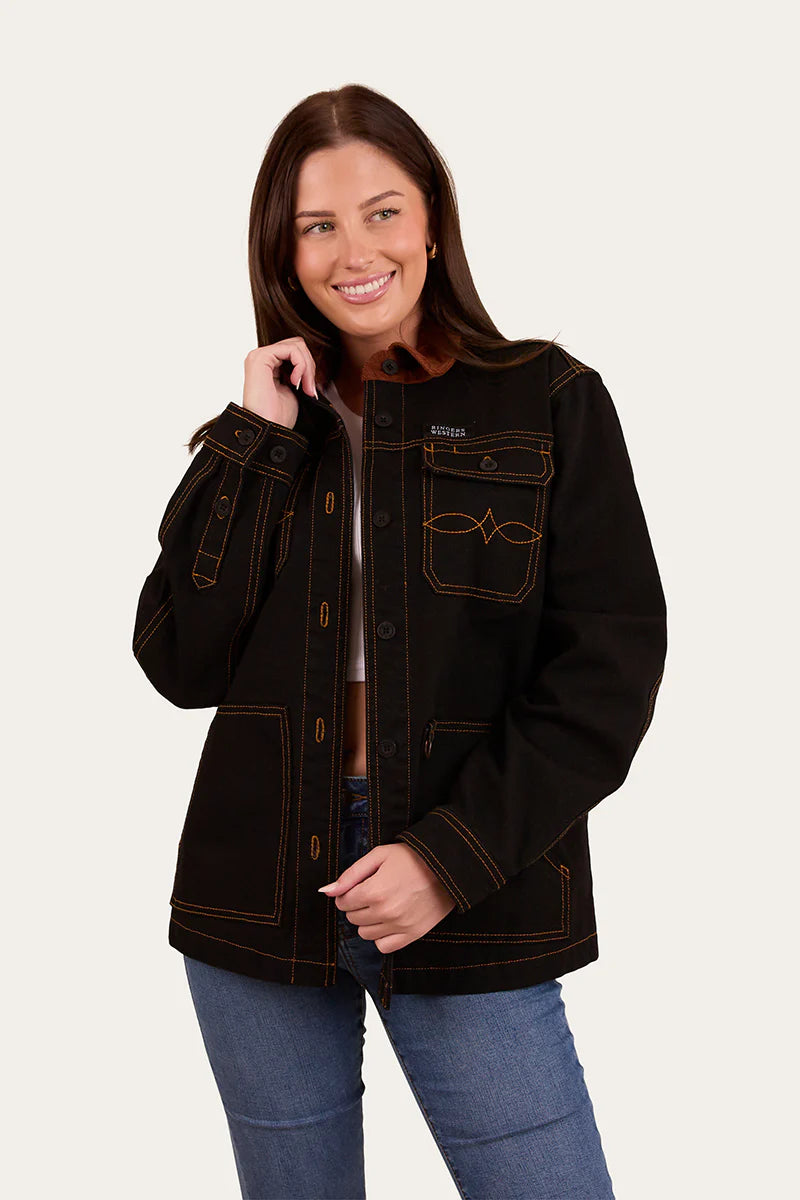 Leighton Womens Overshirt - Washed Black