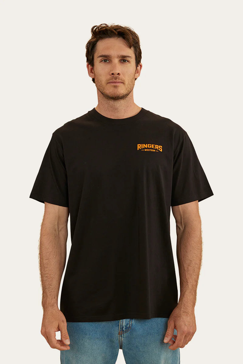 Squadron Mens Loose Fit T-Shirt - Black With Camo