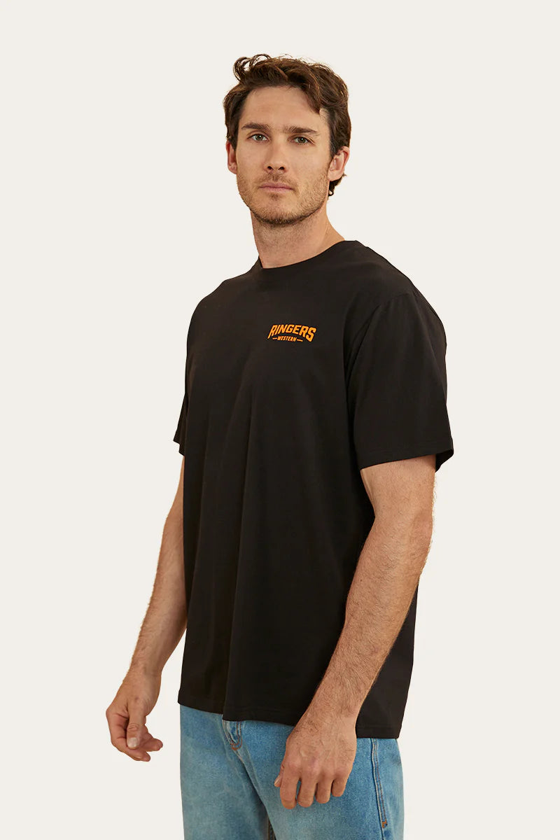 Squadron Mens Loose Fit T-Shirt - Black With Camo