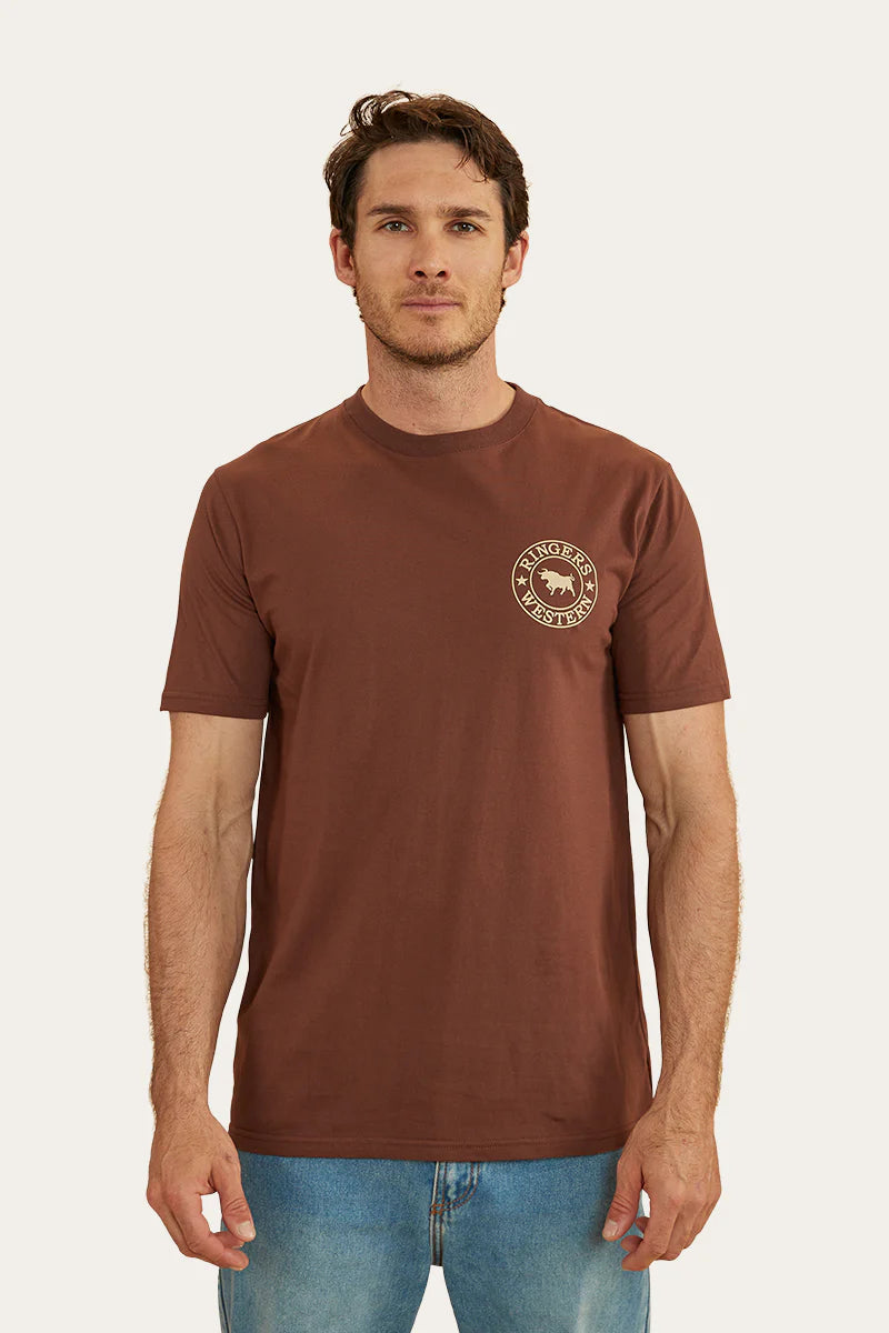 Signature Bull Mens Classic Fit T-Shirt  - Chocolate/Dark Sand