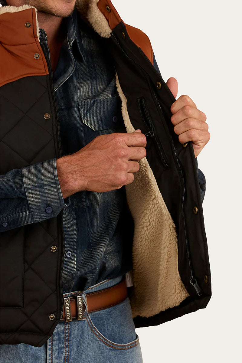 McKinlay Mens Puffer Vest - Black/Tobacco