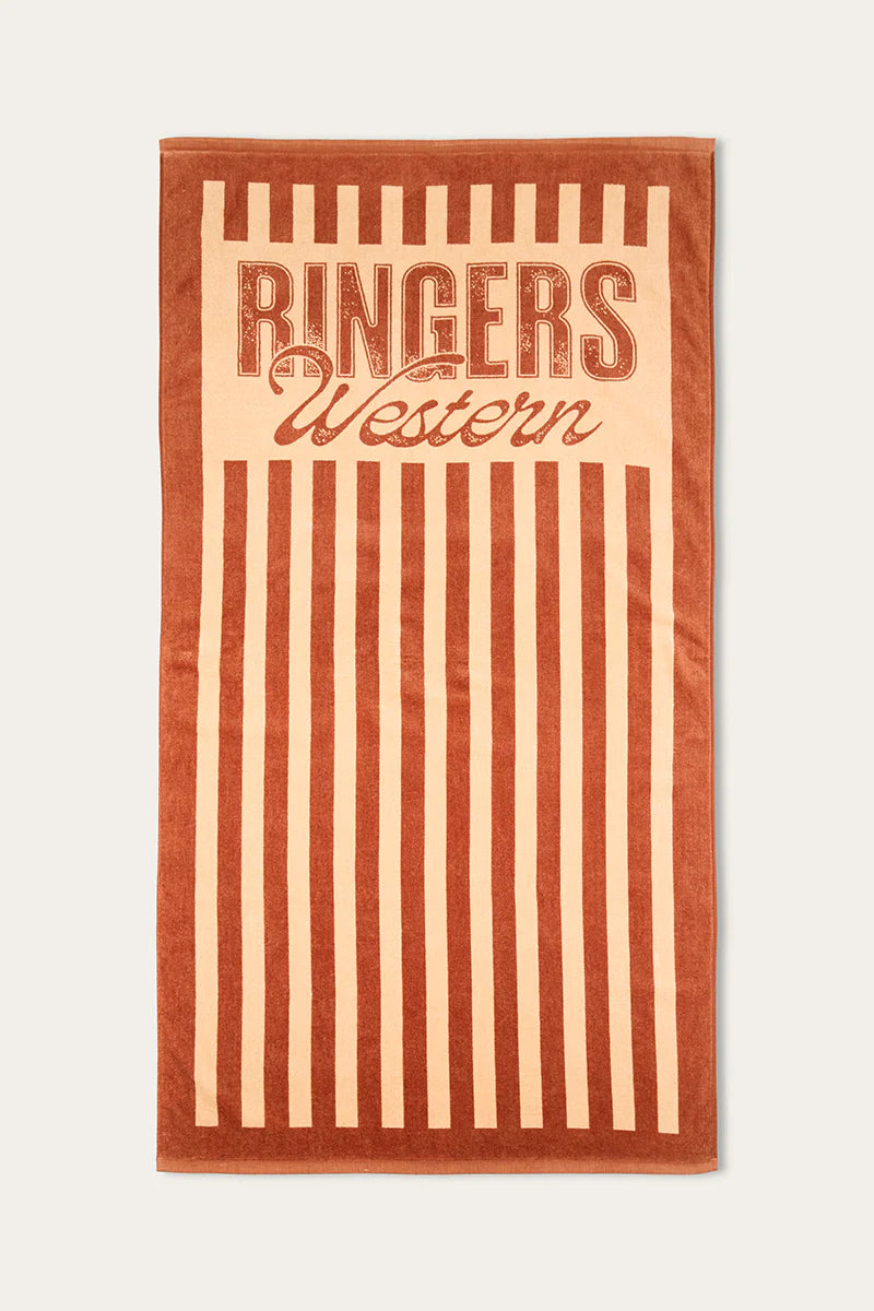 Oceanic Striped Cotton Towel - Tan