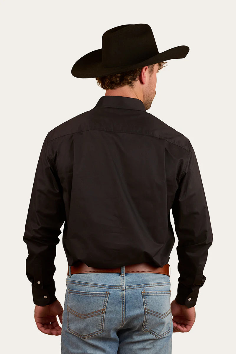 Heritage Mens Plain Dress Shirt  - Black