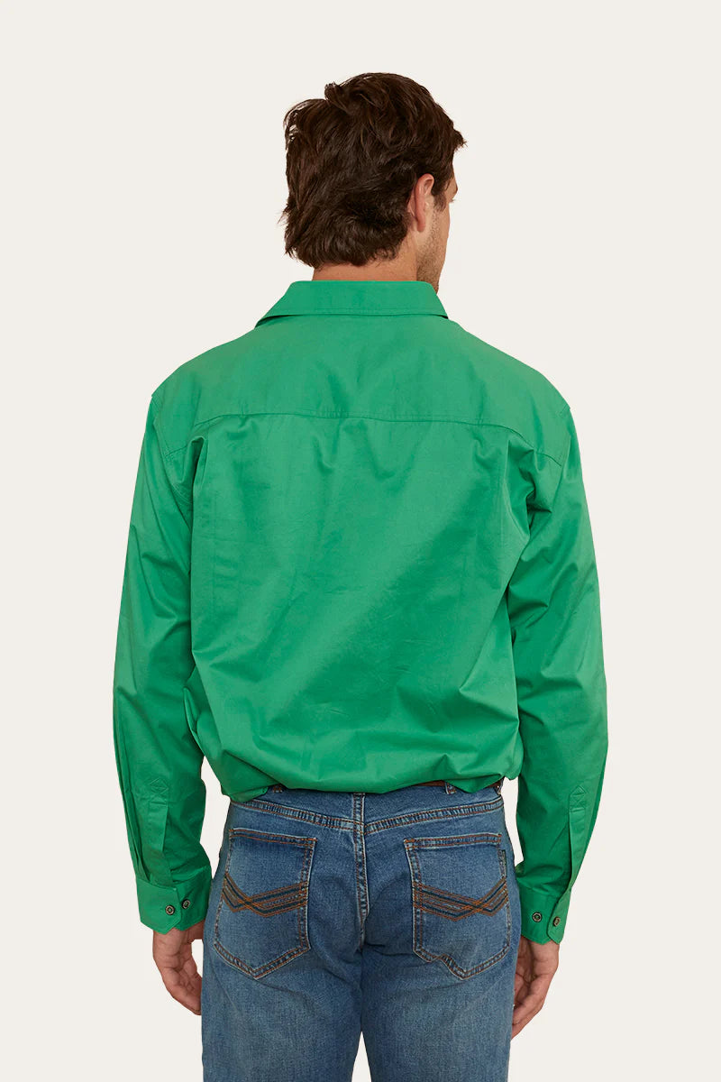 King River Mens Half Button Work Shirt - Kelly Green