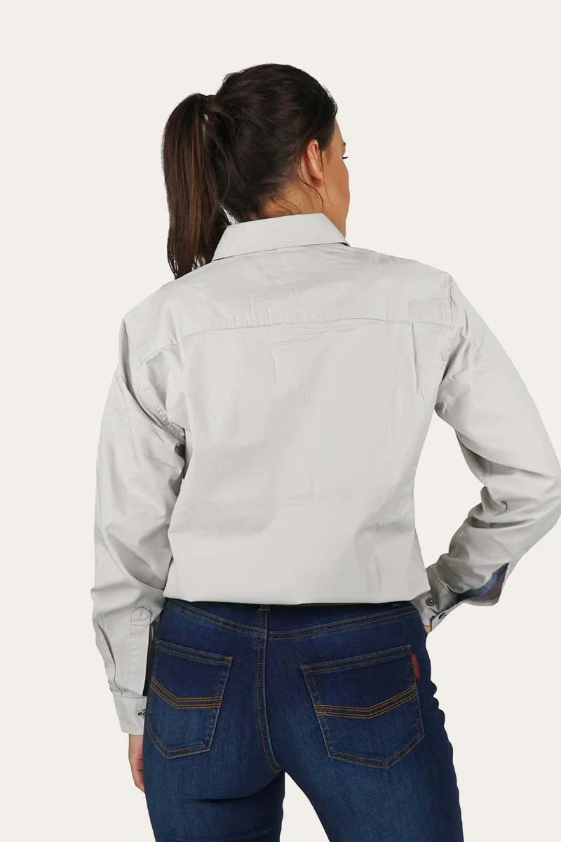 Pentecost River Womens Half Button Work Shirt - Beige - Ringers Western Toowoomba