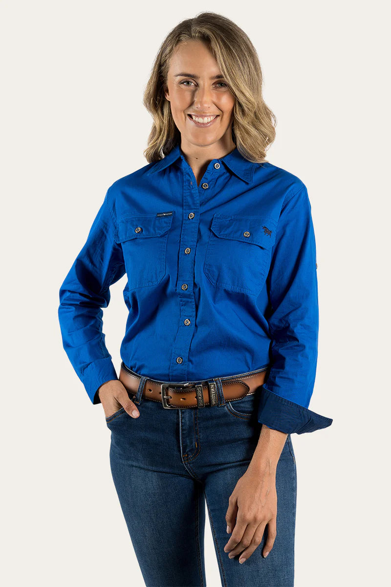 Pentecost River Womens Full Button Work Shirt - Royal Blue