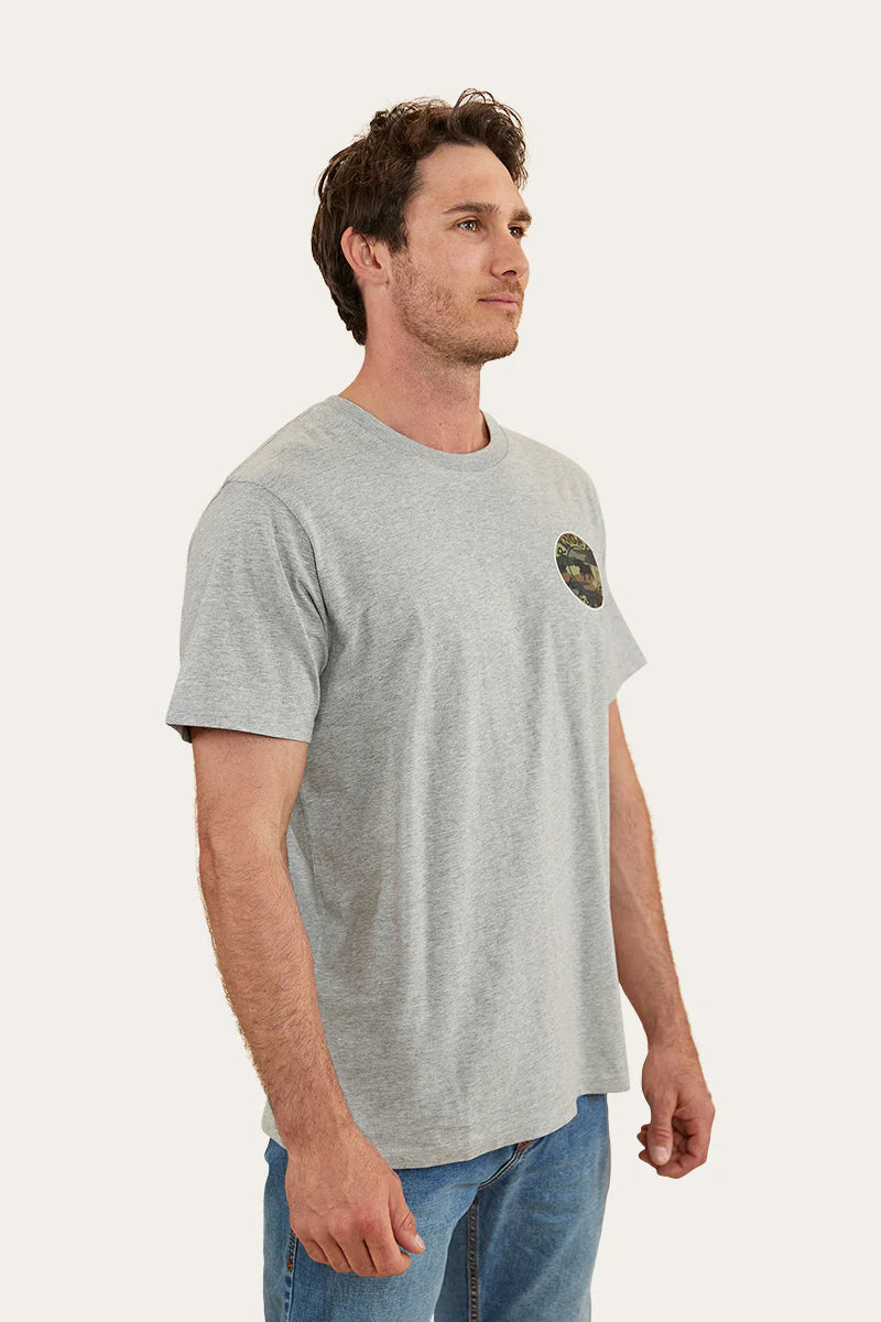 Signature Bull Mens Loose Fit T-Shirt  - Grey Marle/Camo