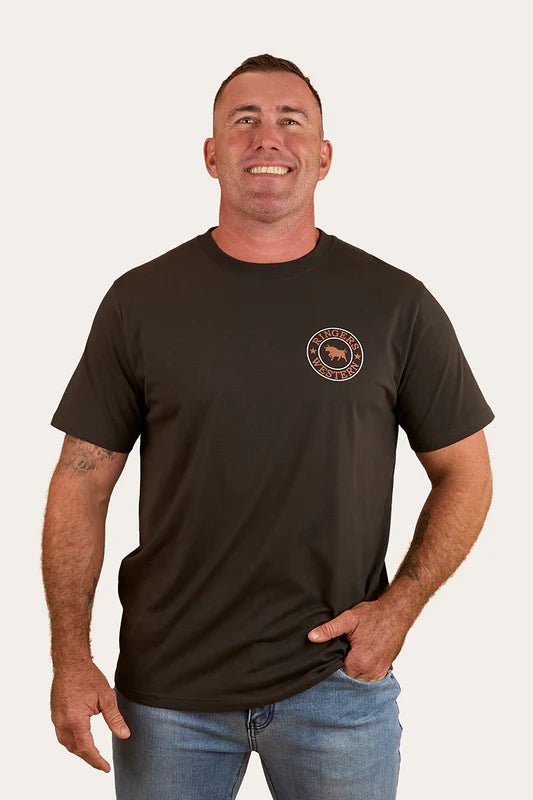Signature Bull Mens Loose T-Shirt - Charcoal/Copper