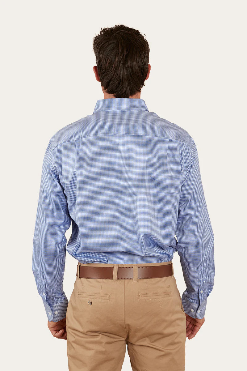 Heritage Mens Check Dress Shirt  - Blue