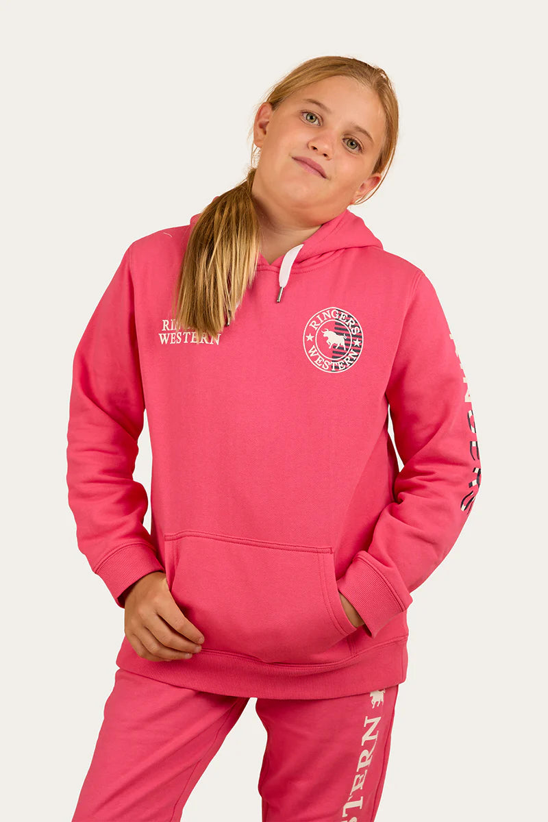 Jackaroo Flag Kids Pullover Hoodie - Melon