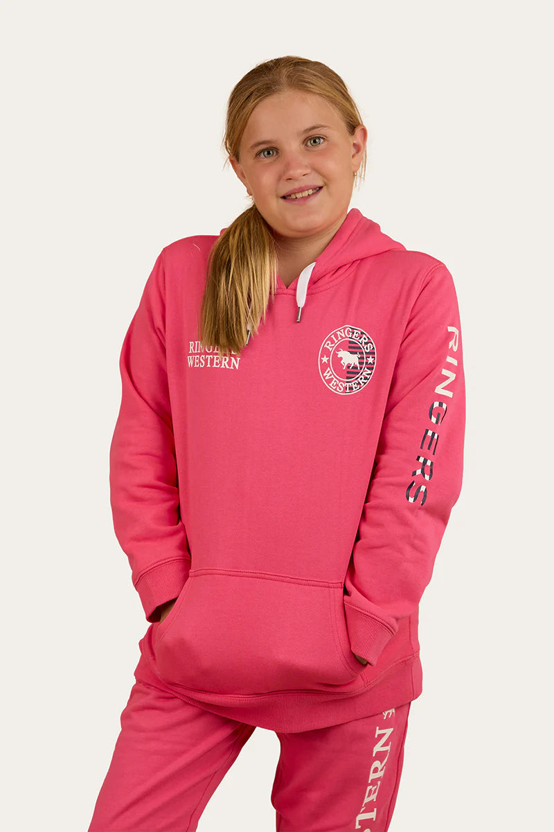 Jackaroo Flag Kids Pullover Hoodie - Melon