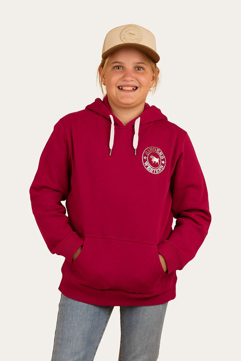 Signature Bull Kids Pullover Hoodie - Magenta/Silver