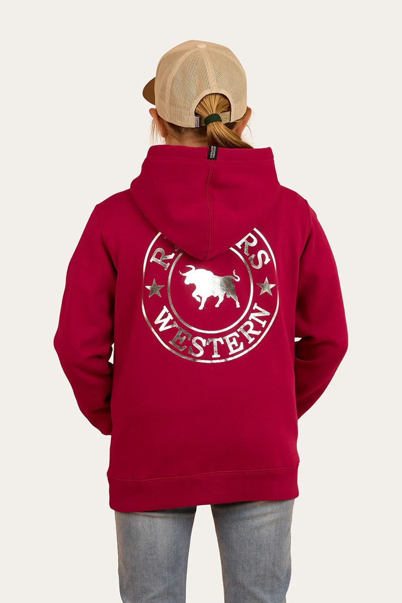 Signature Bull Kids Pullover Hoodie - Magenta/Silver