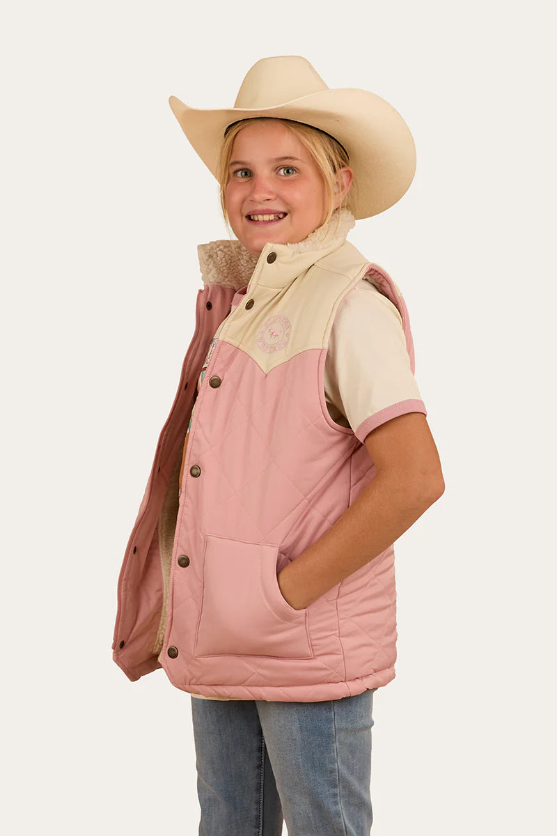 Kynuna Kids Puffer Vest - Pink/Off White