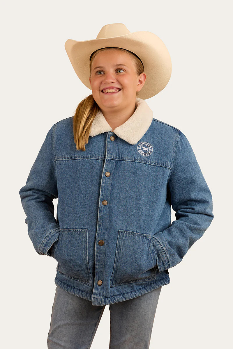 Boston Kids Denim Jacket - Mid Wash Blue