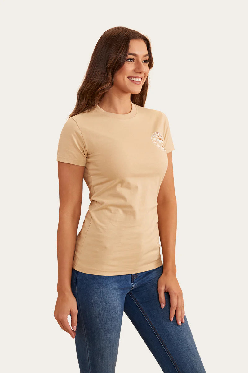 Signature Bull Womens Flag Classic Fit T-Shirt - Dark Sand