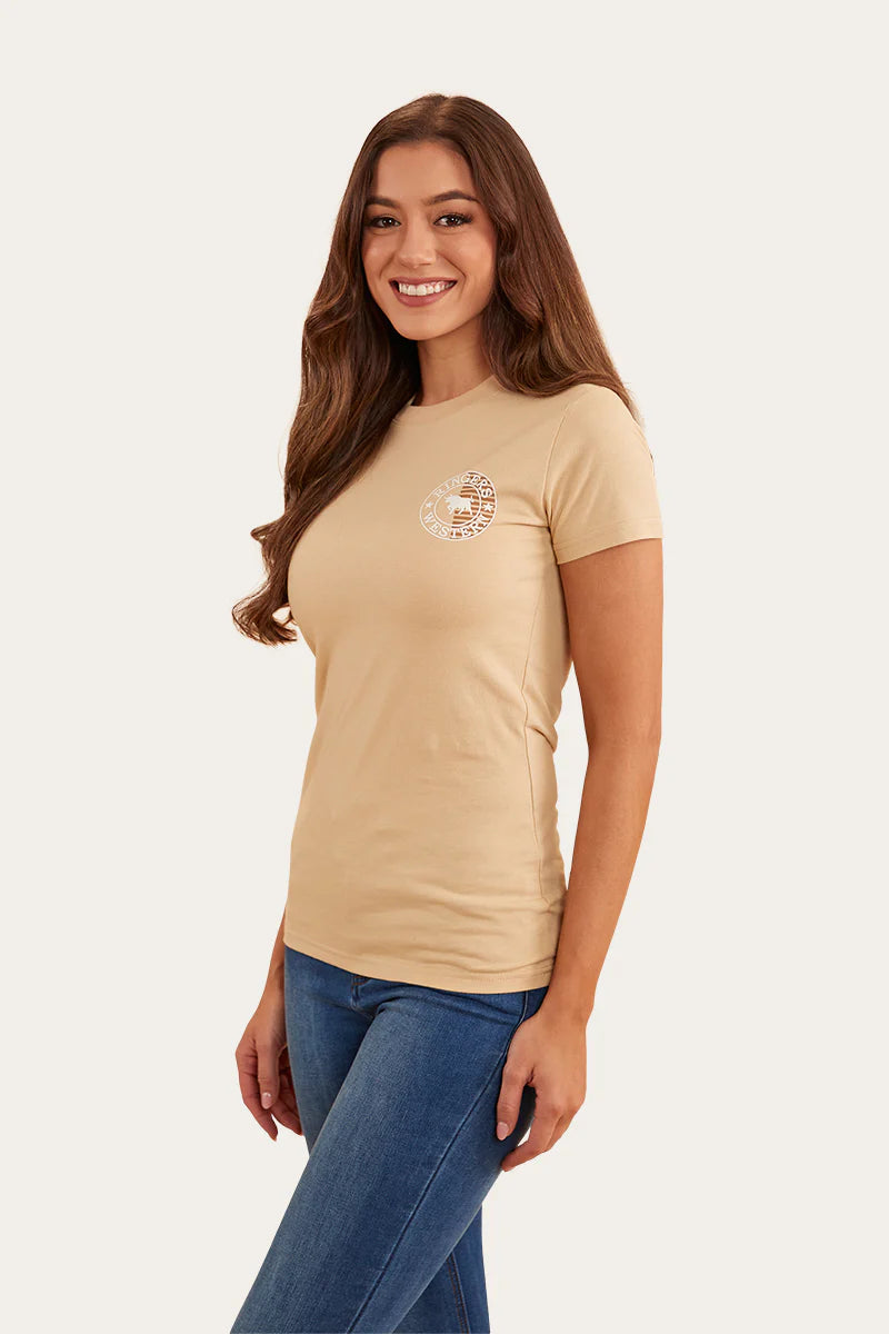 Signature Bull Womens Flag Classic Fit T-Shirt - Dark Sand