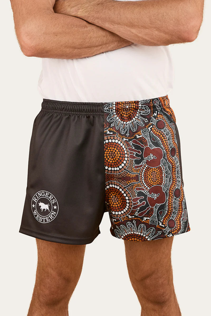 Walkabout Warrior Footy Short - Charcoal/Multi