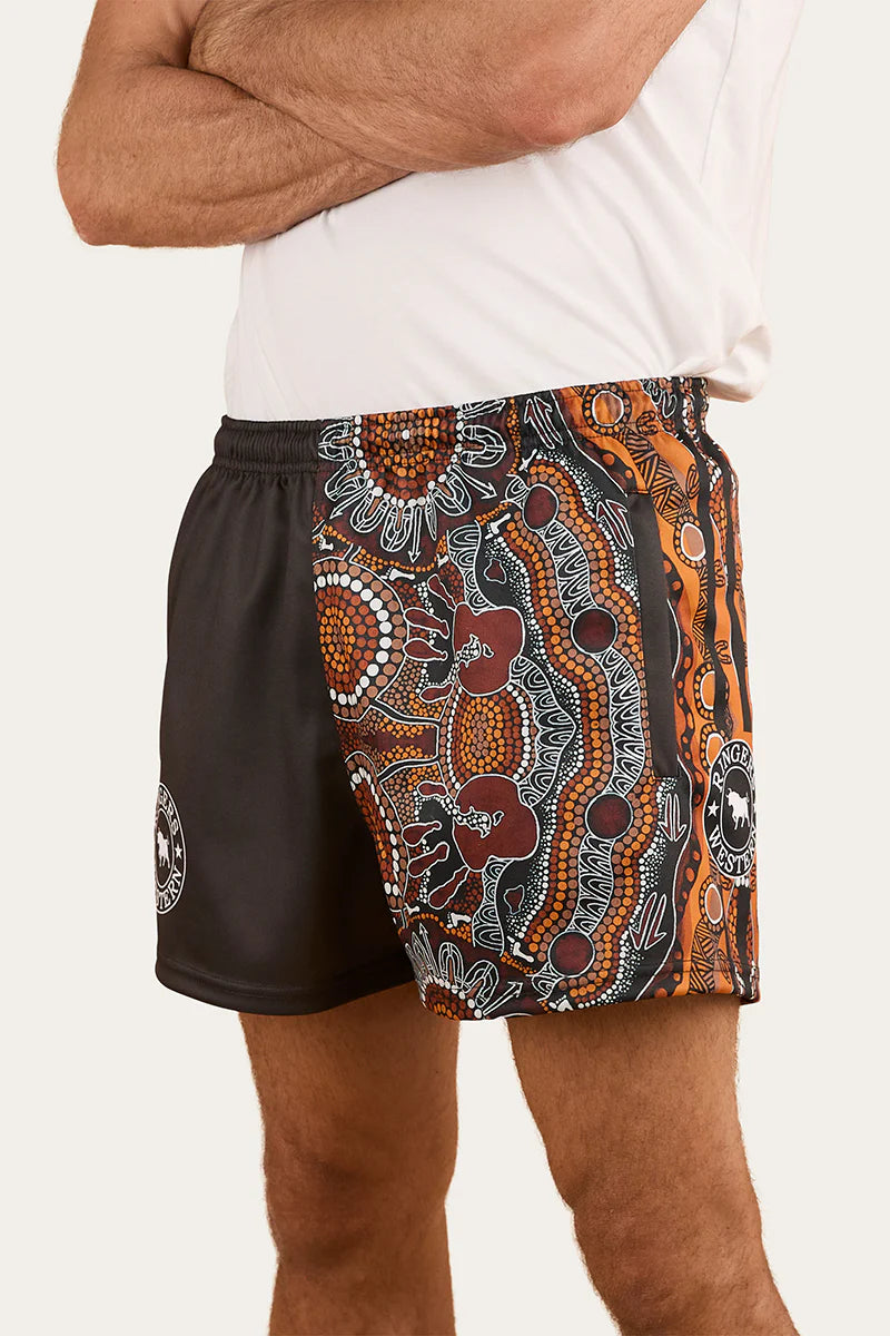 Walkabout Warrior Footy Short - Charcoal/Multi