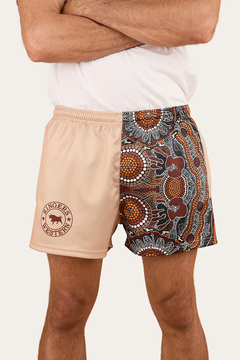 Walkabout Warrior Footy Short - Dark Sand/Multi