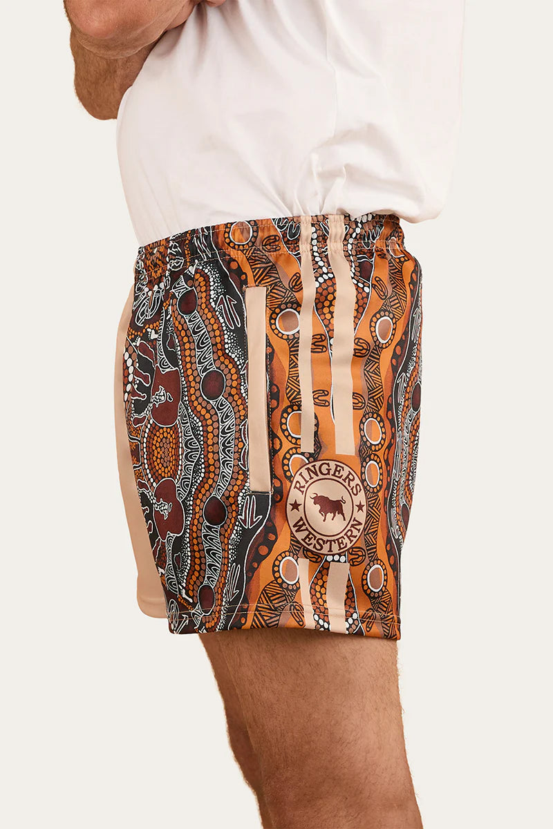 Walkabout Warrior Footy Short - Dark Sand/Multi