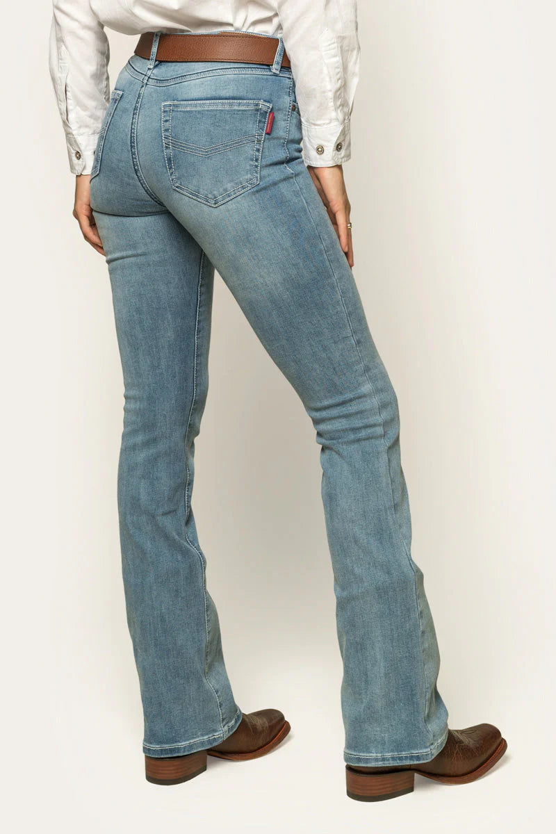 KATHERINE WOMENS MID RISE BOOTLEG - LIGHT BLUE - Ringers Western Toowoomba