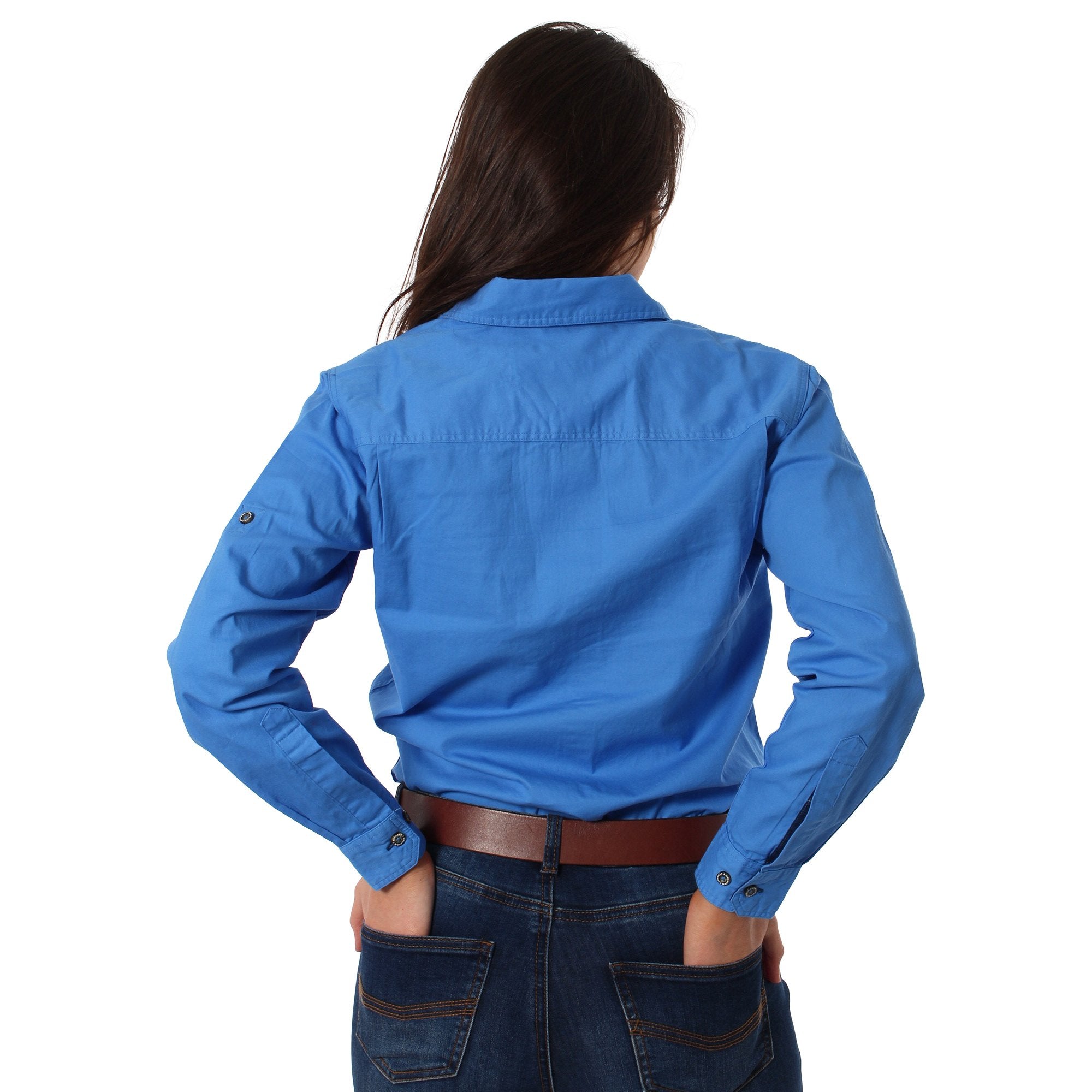 Pentecost River Womens Full Button Work Shirt - Blue - Ringers Western Toowoomba