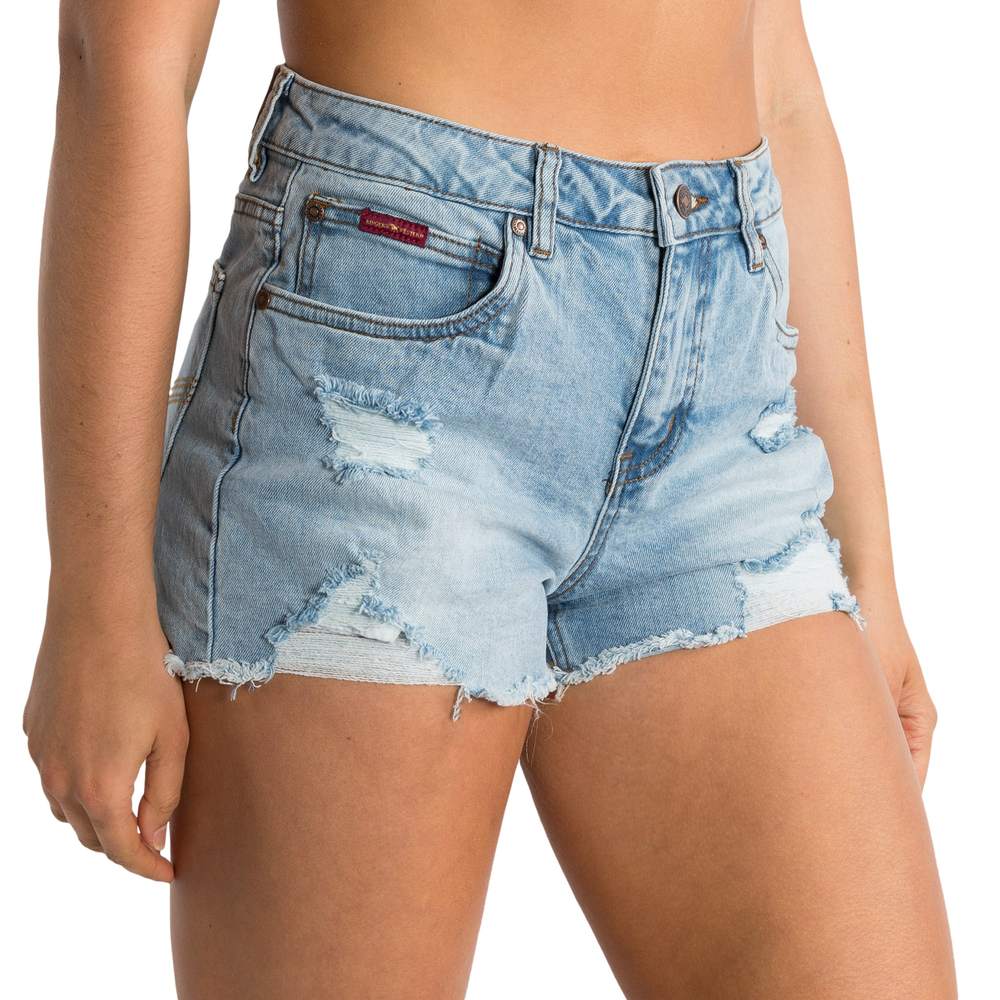 Jessie Womens Mid Rise Ripped Denim Short - Vintage Light Blue - Ringers Western Toowoomba