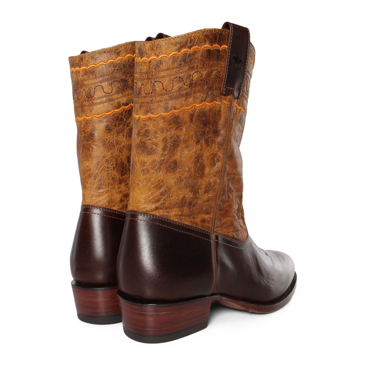 DAVIDSON MENS CUBAN HEEL BOOT - BURNT BROWN - Ringers Western Toowoomba