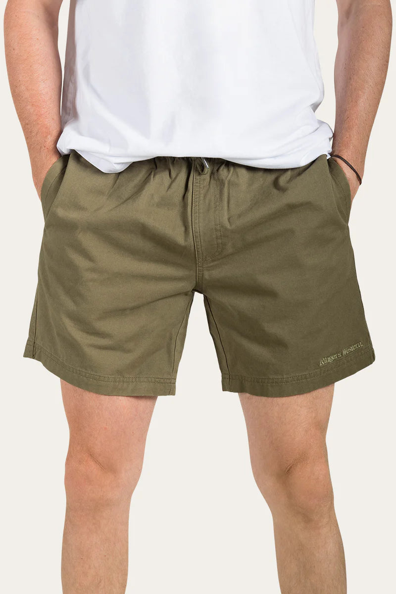 Elmwood Mens Elastic Waist Short - Olive