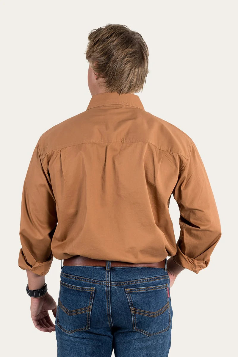 King River Mens Full Button Work Shirt - Rust