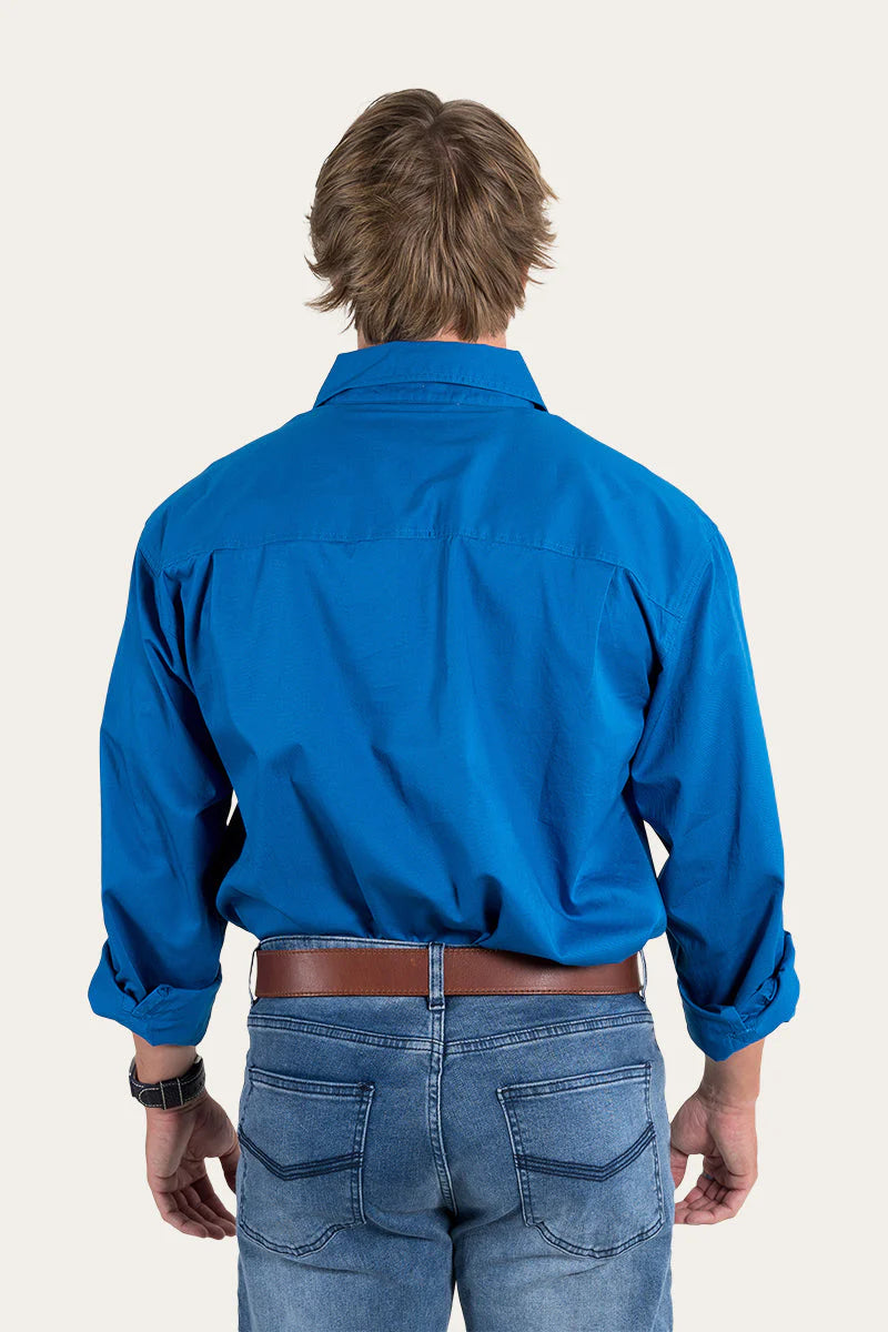 King River Mens Full Button Work Shirt - Snorkel Blue