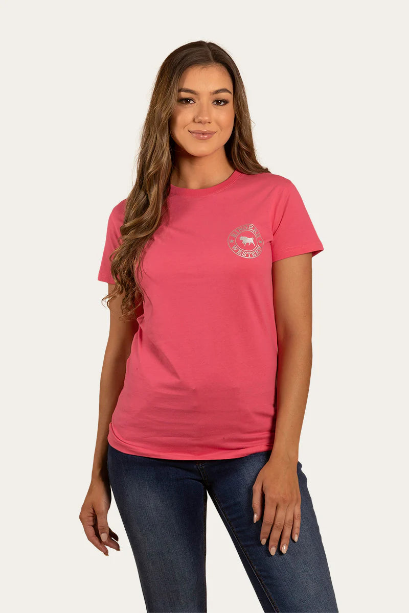 Signature Bull Womens Classic Fit T-Shirt-  Melon/Silver
