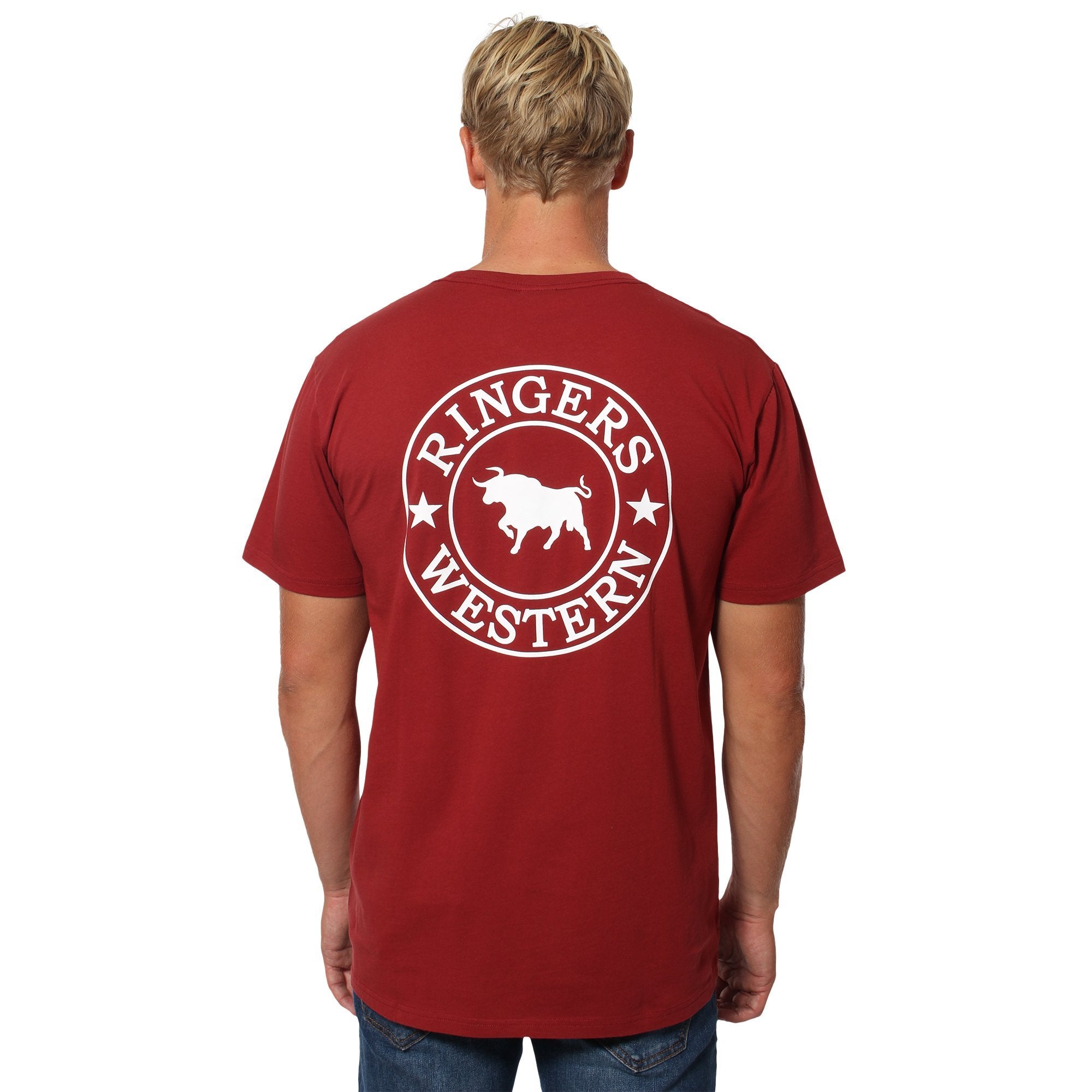 Signature Bull Mens Classic Fit T-Shirt - Amber With White Print