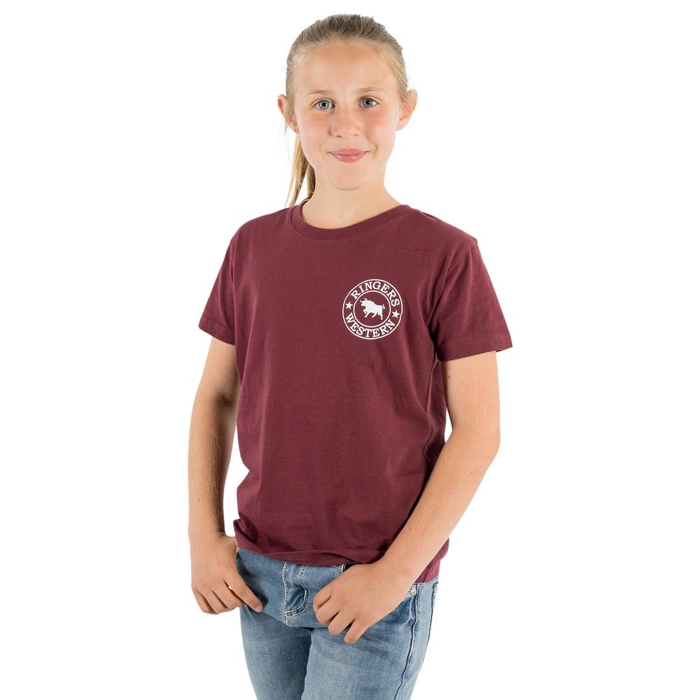 Signature Bull Kids Classic Fit T-Shirt - Burgundy/White